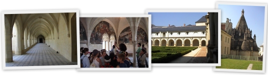 Le Cloître du Grand Moutier, la salle des chapitres et les cuisines à Fontevraud Abbey